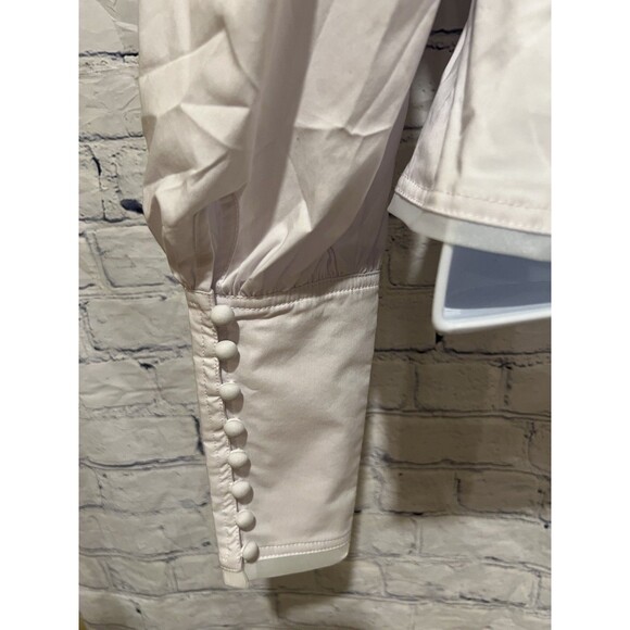 NWT Choosy White Square Neck Puff Sleeve Button Cuff Blouse Top Size Small - Picture 6 of 9